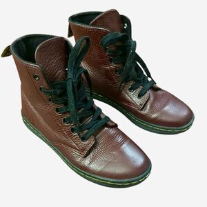 Dr.Marteen Red and Black High-Top Sneakers